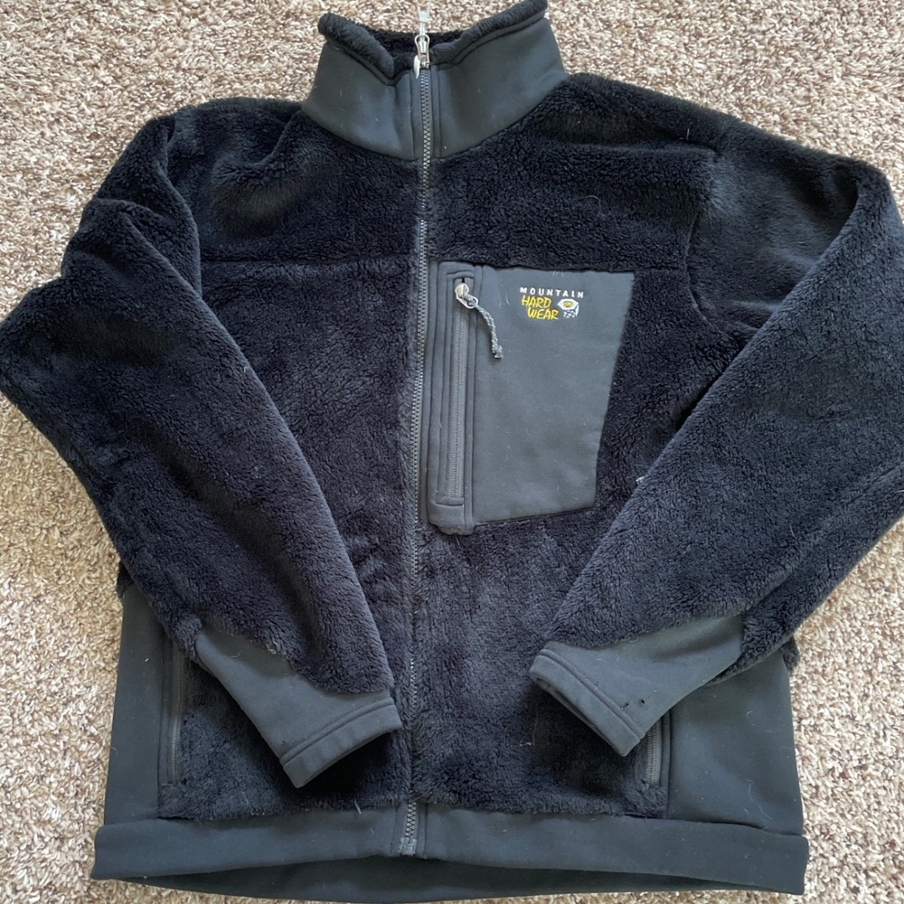 Mountain Hardwear Monkey Woman Fleece Jacket Black Full Zip Polartec Large - Picture 9 of 16